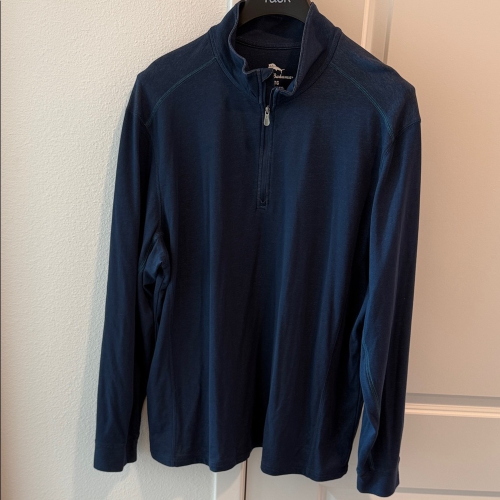 Tommy Bahama Men's Navy Zip-Up Sweater